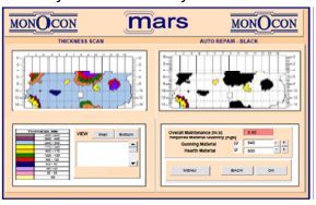 Monocon refractory thickness scanning